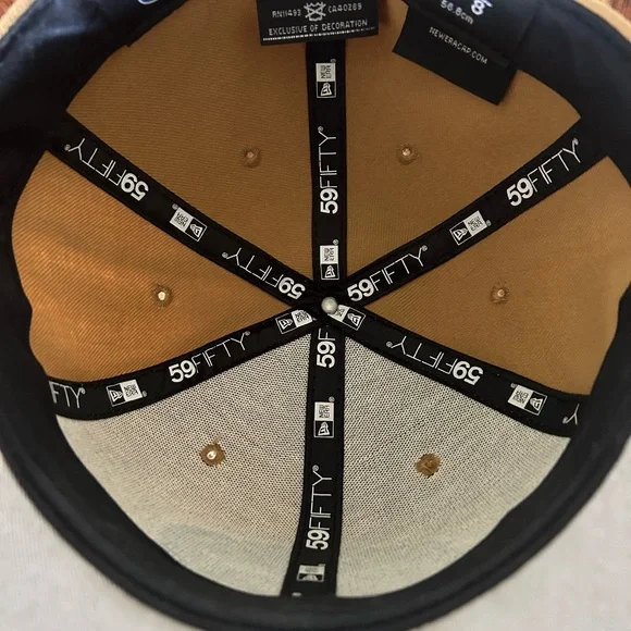 SAN FRANCISCO 49ERS 2-TONE COLOR PACK 59FIFTY FITTED HAT Tan/Black fitted 7 1/8 - Picture 4 of 5